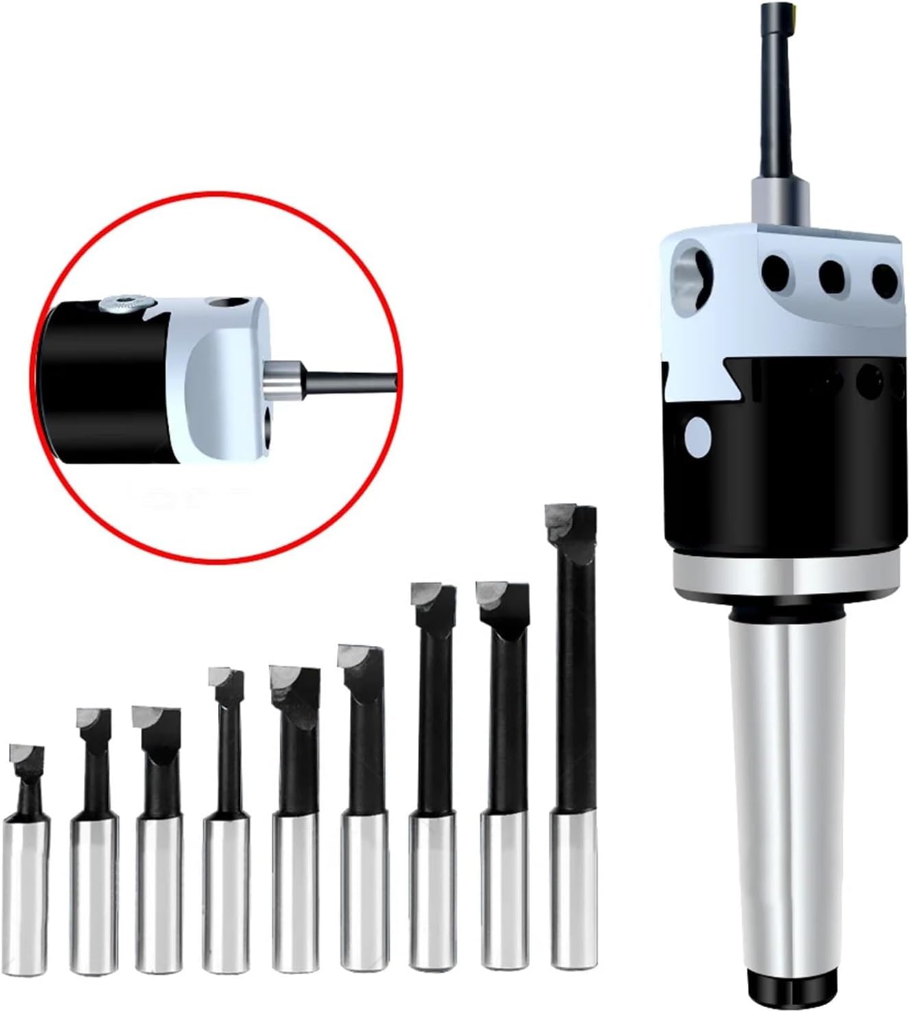 F1 2/3/4 inch 50/75/100mm F1 Type Boring Head 12/18/25mm Lathe Boring Bar Milling Handle for Milling Machine Tools + Hex Wrenche(F1-25-100mm)