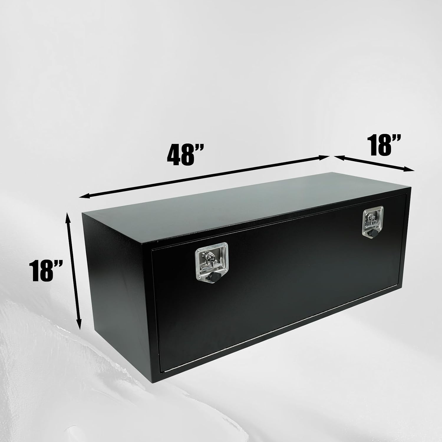 confote Black Steel Underbody Truck Tool Box with T-Handle Lock,Heavy Duty Truck Tool Box Truck Storage Organizer Tool Box Chest For Storage Smooth Surface,Waterproof-48'x 18'x 18' inch