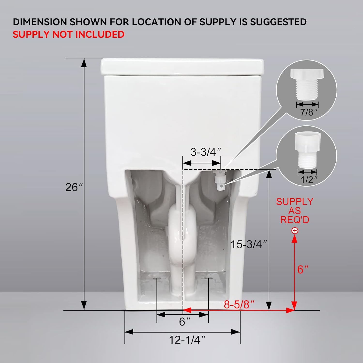 HOROW T0338W Compact One Piece Toilet, ADA Chair Height 17.3', Elongated Bowl, Dual Flush 1.1/1.6 GPF, White, 12 Inch Rough-In