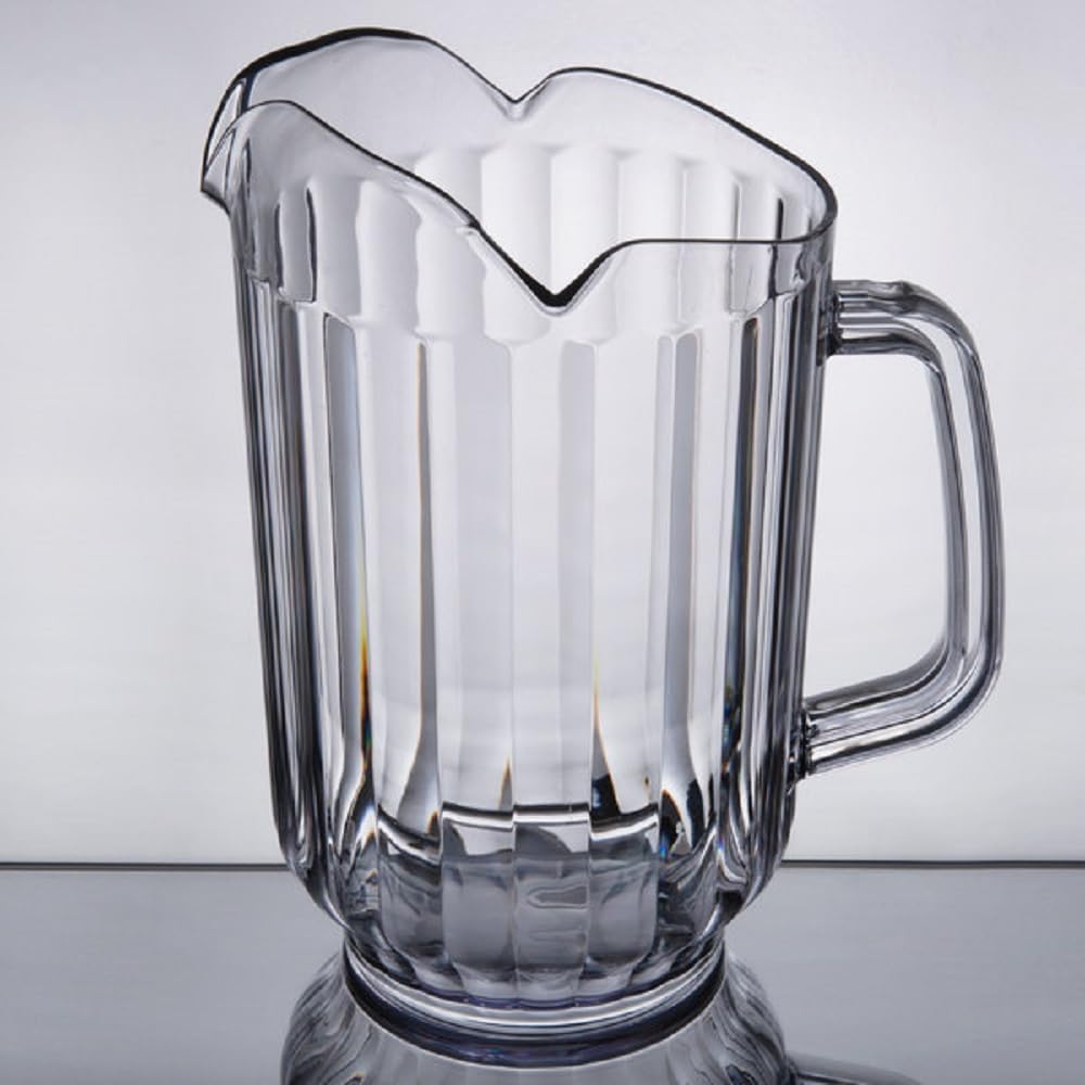 Soro Essentials- 60 oz. Restaurant Water Pitcher with 3 Spouts Clear Color Polycarbonate Set of 12- Beverage Serveware Water Carafe Clear Pitcher Water Jug for Home Restaurants Catering Kitchens
