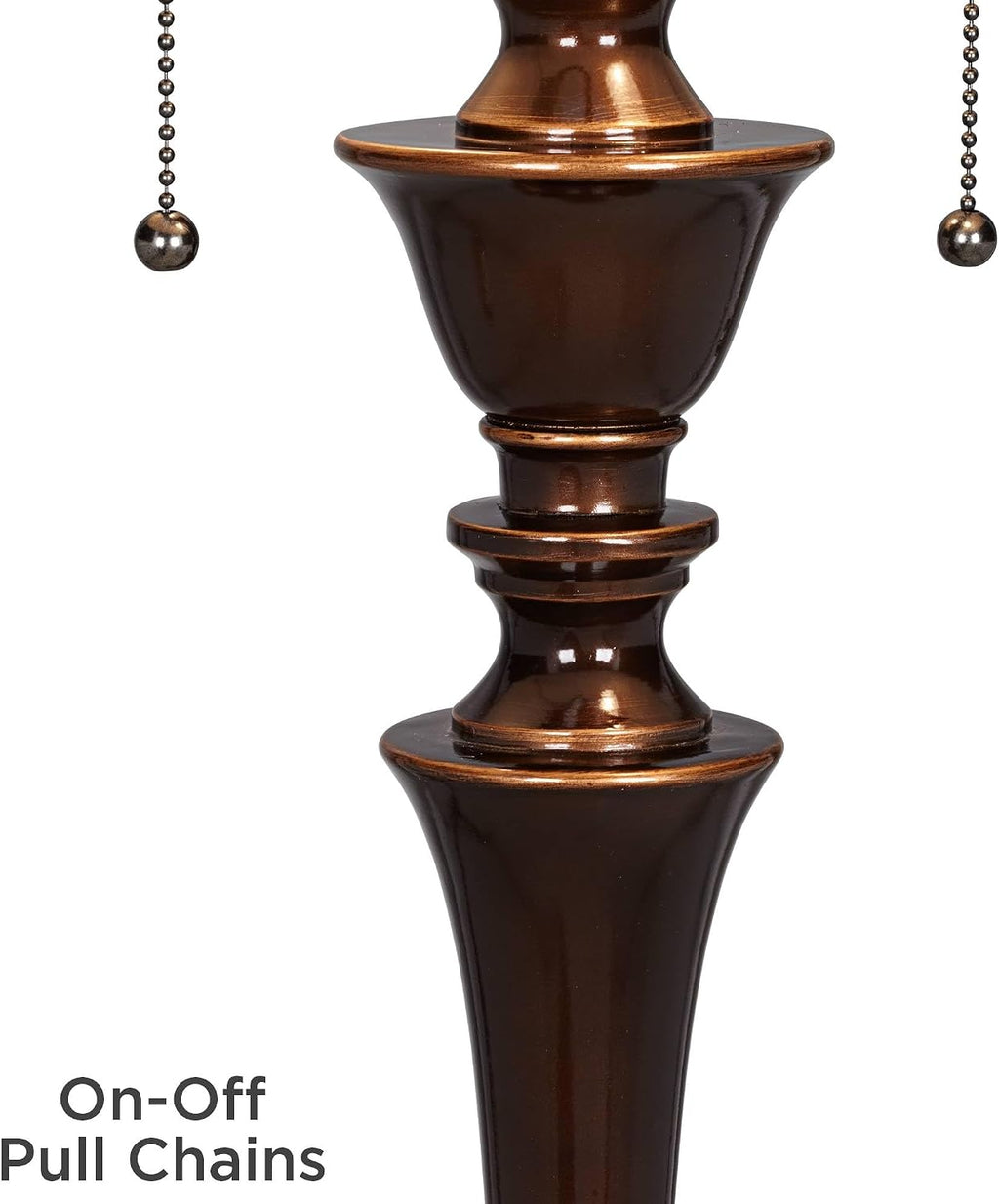 Regency Hill Brooke Traditional 60' Tall Standing Floor Lamps Set of 2 Lights Pull Chain Brown Metal Bronze Finish Living Room Bedroom House Reading Office Home Decor Entryway Dining Indoor Family