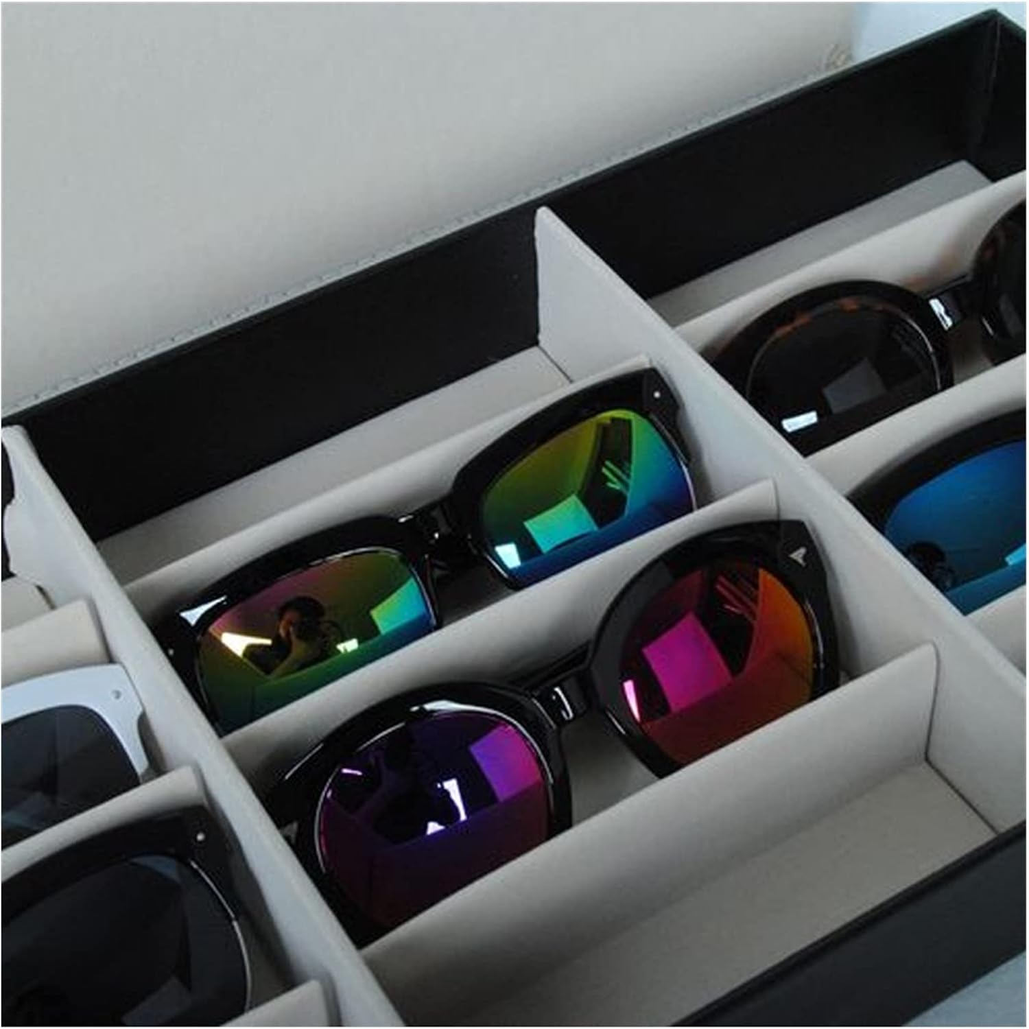 12 Grid Sunglasses Storage Box Organizer Glasses Display Case Stand Holder Eyewear Eyeglasses Box Sunglasses Case Glasses Holder