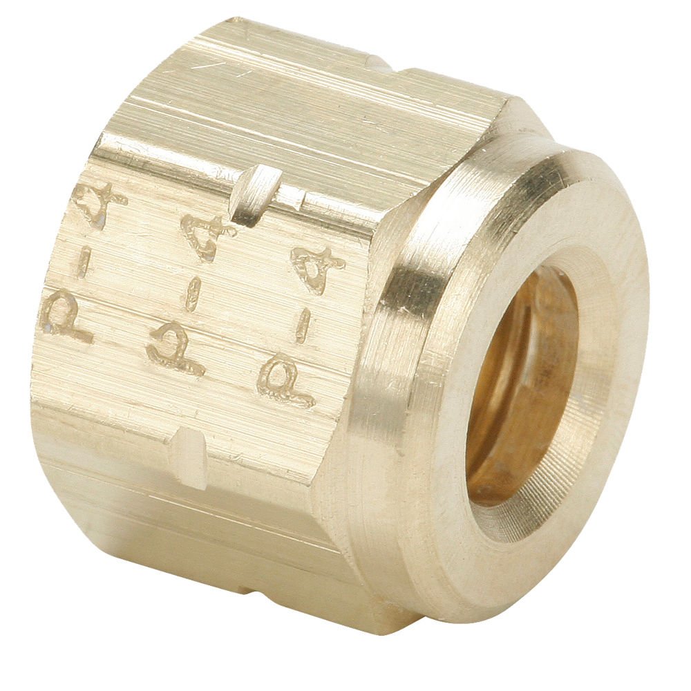 Parker 61VL-3-pk10 Vibra Lok Compression Style Fitting, Tube, Compression Nut, 3/16', Brass (Pack of 10)