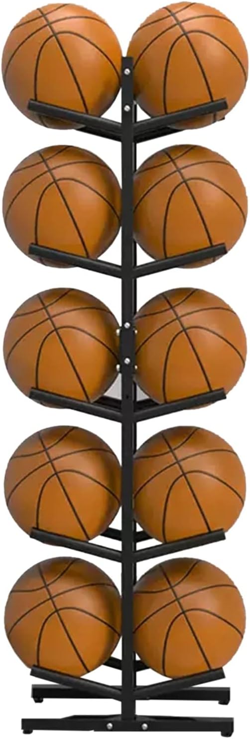 Ball Storage Holder Sports Ball Storage Rack for Basketball, Double-Sided & Horizontal Football Holder, Garage Organizer for Bedroom/Garage