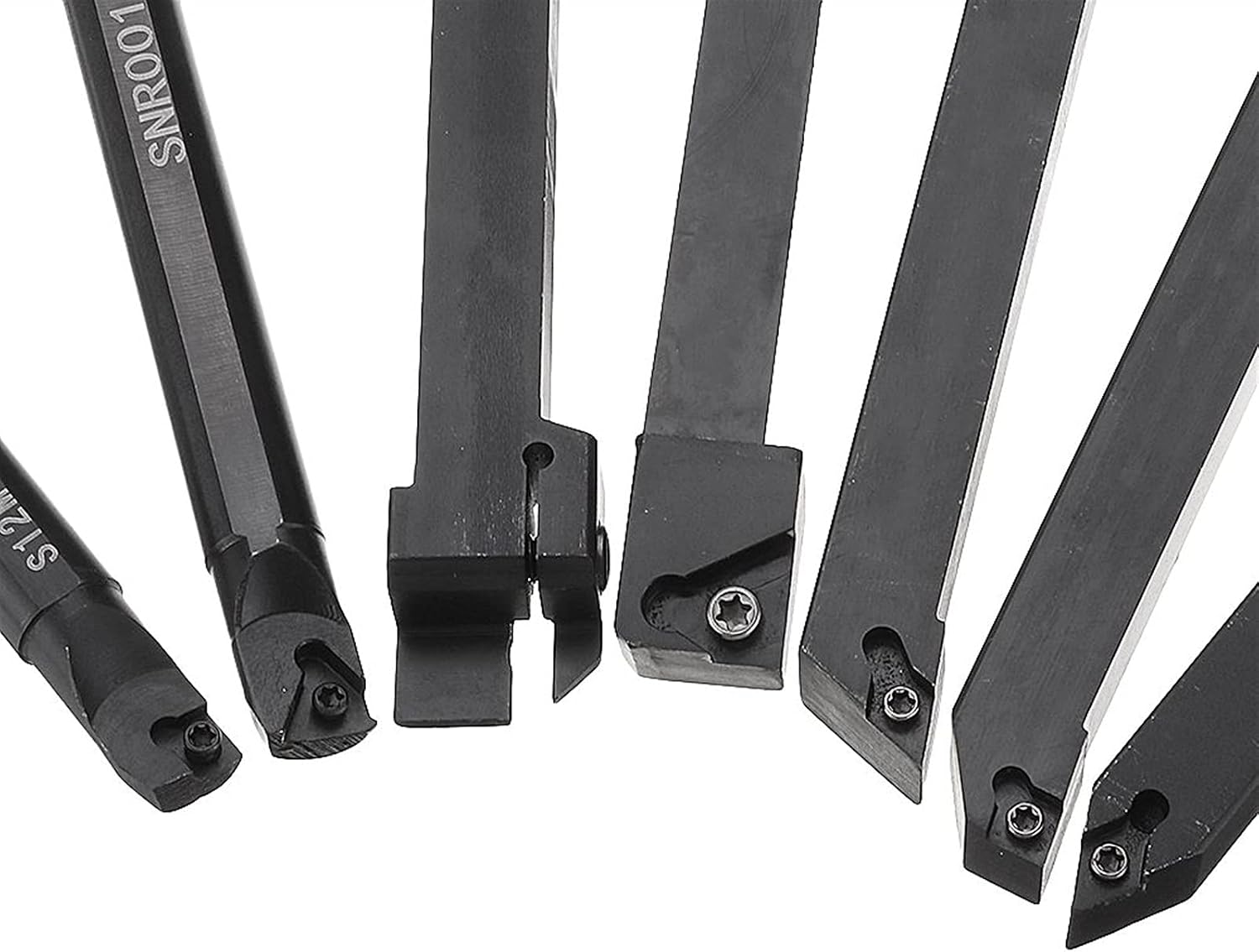 YFCDZVBH 7 Set Lathe Boring Bar Turning Tool Holder Set, with Carbide Inserts 12mm Shank 45HRC