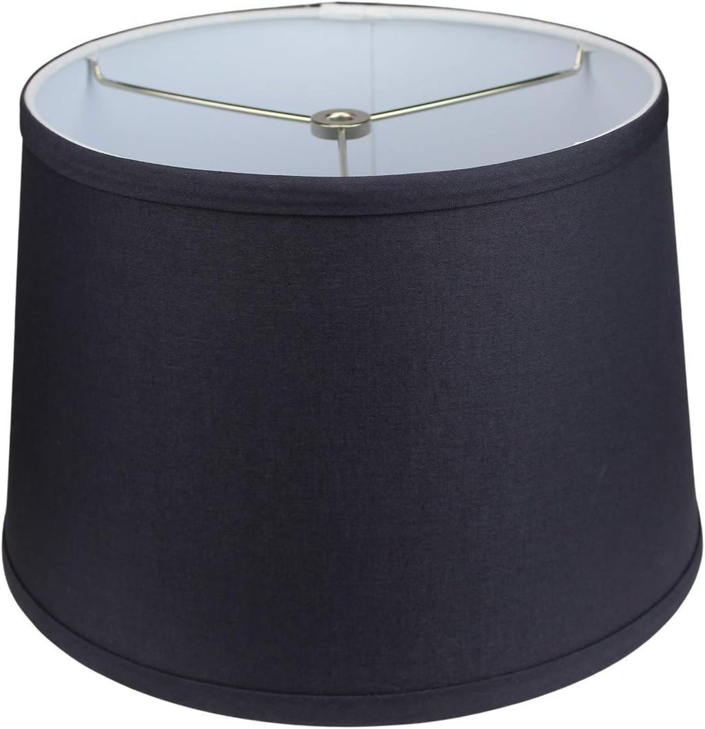 FenchelShades.com Set of 2 Lampshades 10' Top Diameter x 12' Bottom Diameter x 8' Slant Height with Washer (Spider) Attachment. Attaches to Lamps with an existing Harp (not included) (Linen Charcoal)