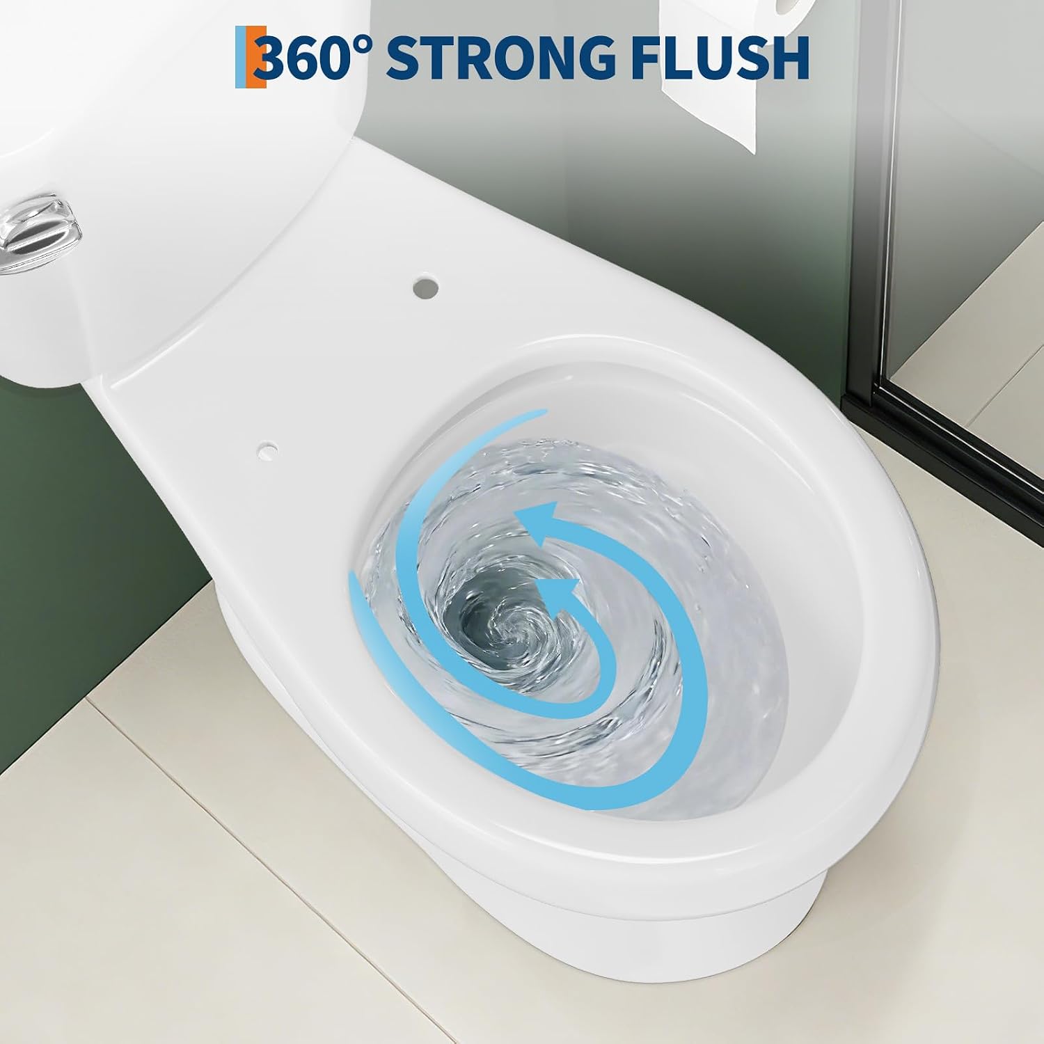 17' Round Toilet Bowl Only – Upgraded Power Flush, Single Side Handle, Includes Tank Hardware, No Seat – Ideal for Small Powder Room or Senior Bathroom Replacement