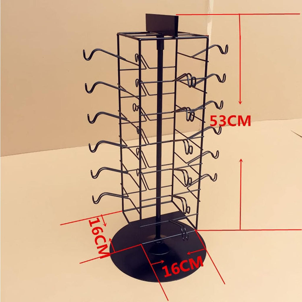 Retail Display Sunglasses Holders Organizer,6 Tiers Table Top Rotating Glasse Stand Storage Eyewear Metal Display Rack,for Exhibition Store Displ