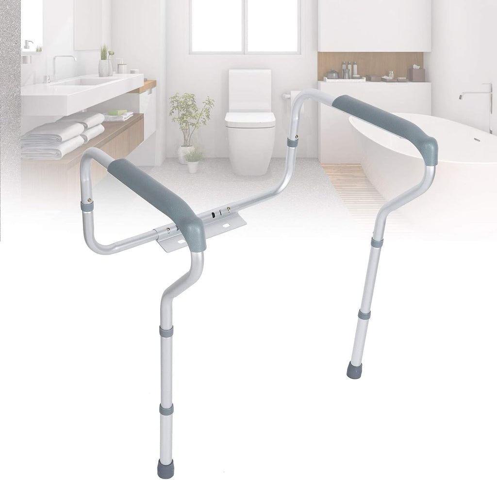 Adjustable Toilet Safety Rails for Seniors Aluminum Toilet Seat Riser, Secure rt e Easy Aess Commode Riser for Elderly