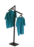 Only Garment Racks - Clothing Rack - Heavy Duty Textured Black Finish - 2 Way Clothes Rack, Adjustable Height Decorative Blade Waterfall Arms, Perfect for Retail Clothing Store Display