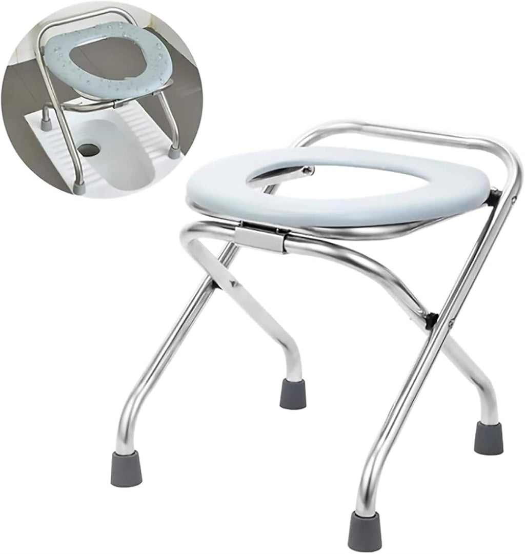 Bedside Commode,Toilet Seat with Handles Portable Camping Commode Chair Waterproof Non-Slip with Lid Perfect Lightweight Toilet Seat for Camping