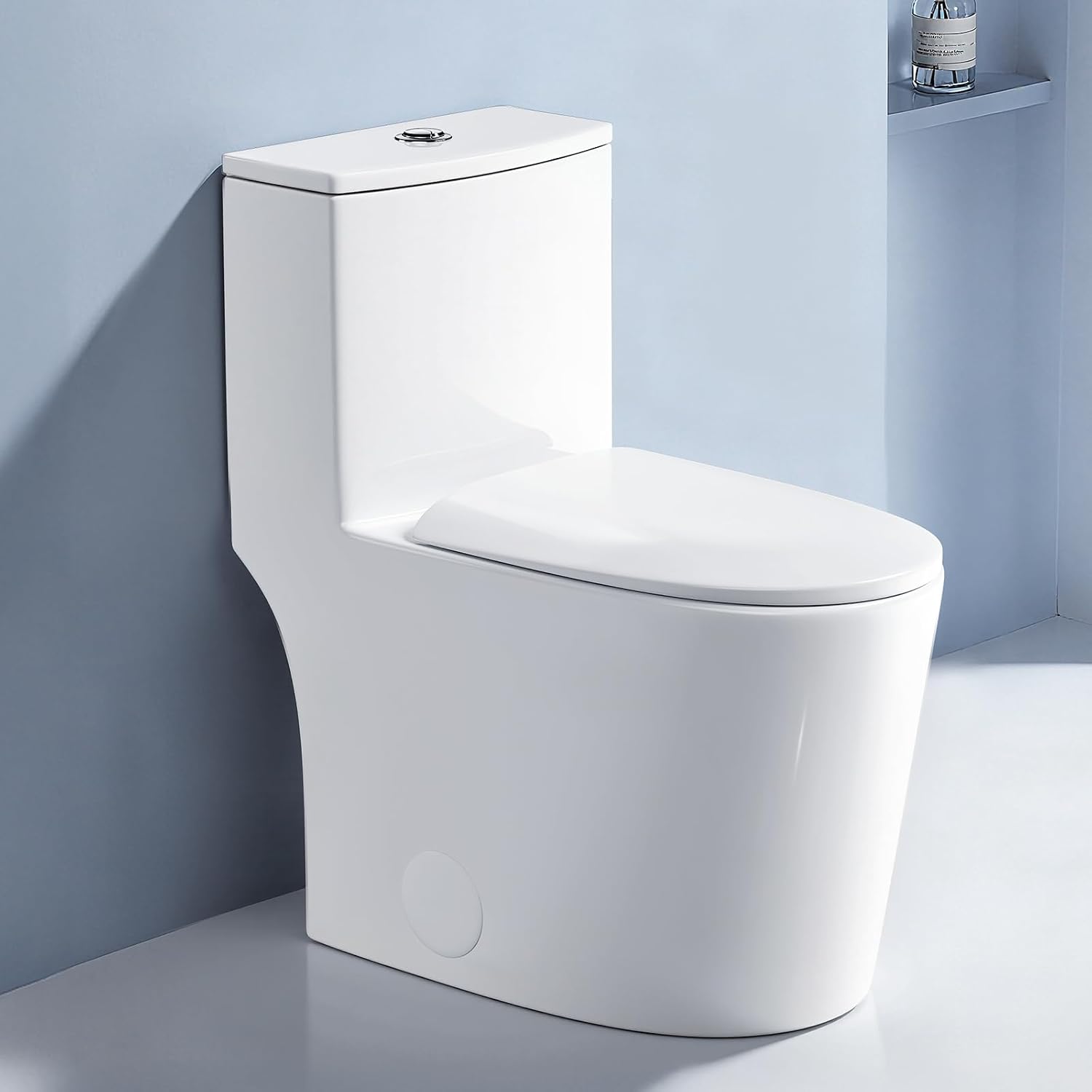 17'' ADA Comfort-Height One Piece Toilet,Soft-Close Seat, Dual Flush Siphon 1.14/1.58 GPF,White Toilet Bowl for Bathroom,Easy-Access Comfort-Rise Design