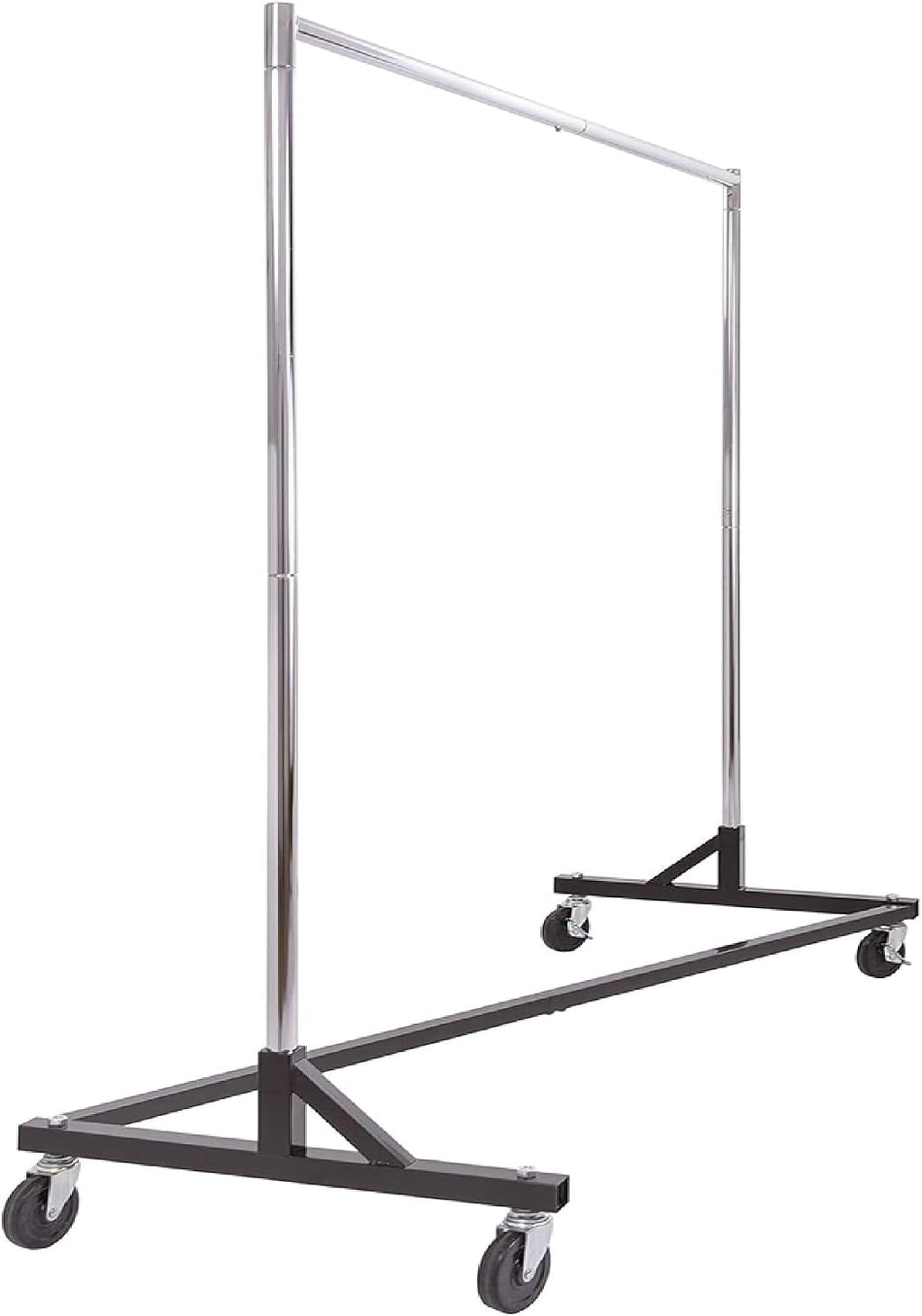 Commercial Garment Rack (Z Rack) - Rolling Clothes Rack, Z Rack With KD Construction With Durable Square Tubing, Commercial Grade Clothing Rack, Heavy Duty Chrome Commercial Garment Rack