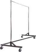 Commercial Garment Rack (Z Rack) - Rolling Clothes Rack, Z Rack With KD Construction With Durable Square Tubing, Commercial Grade Clothing Rack, Heavy Duty Chrome Commercial Garment Rack