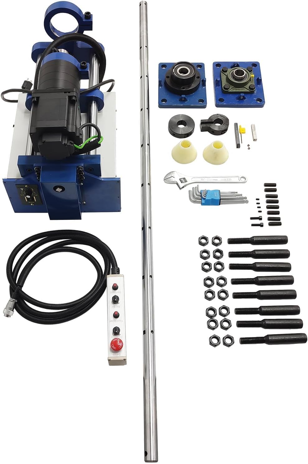 Portable Line Boring Machine with Handle Control, 5.24ft Boring Bar Connecting Rod Hole Drilling Tool Features End Face Repair, 1.38-3.15in Hole Diameter for Excavators Construction Machinery