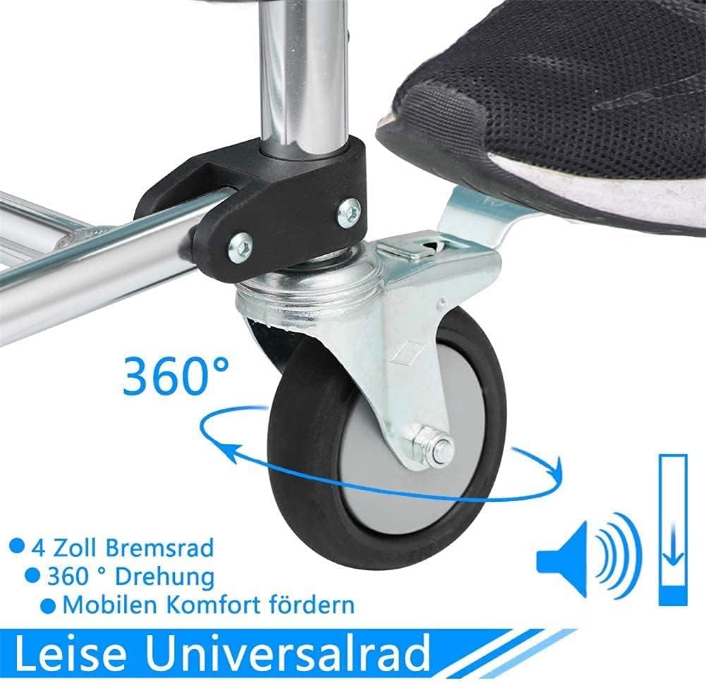 Commode Chair,Toilet Chair Bedside Commode Chair Homecare Toilet Seat with Wheel Safety Steel Frame Toilet Chair Adjustable Height Support Tool,Heavy Duty Drop Arm for Elderly