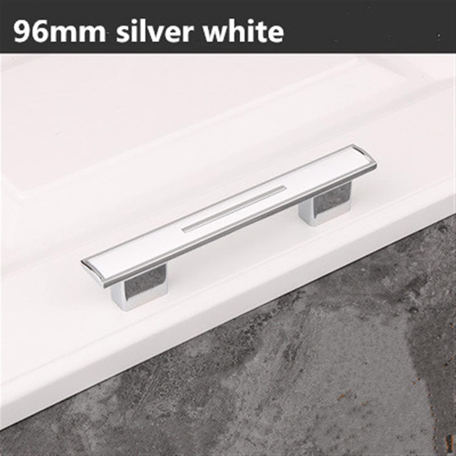 TOMYEUS Cabinet Handles Kitchen Hardware Modern Simple Fashion Kitchen Cabinet Wardrobe Door Handles Silver White Drawer Dresser Cupboard Knob Pull (6 Pieces) Cabinet pulls Kitchen Cabinet Handles