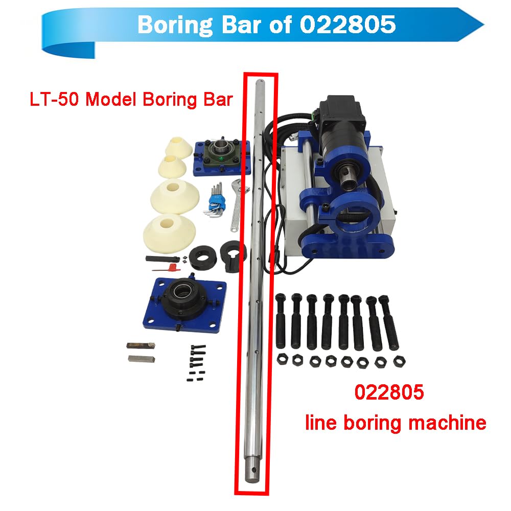 Boring Bar for Portable Line Boring Machine 1.97x62.99inch/50x1600mm Line Bore Bar Accessory of Hole Drilling Machine Steel Material LT-50 Model