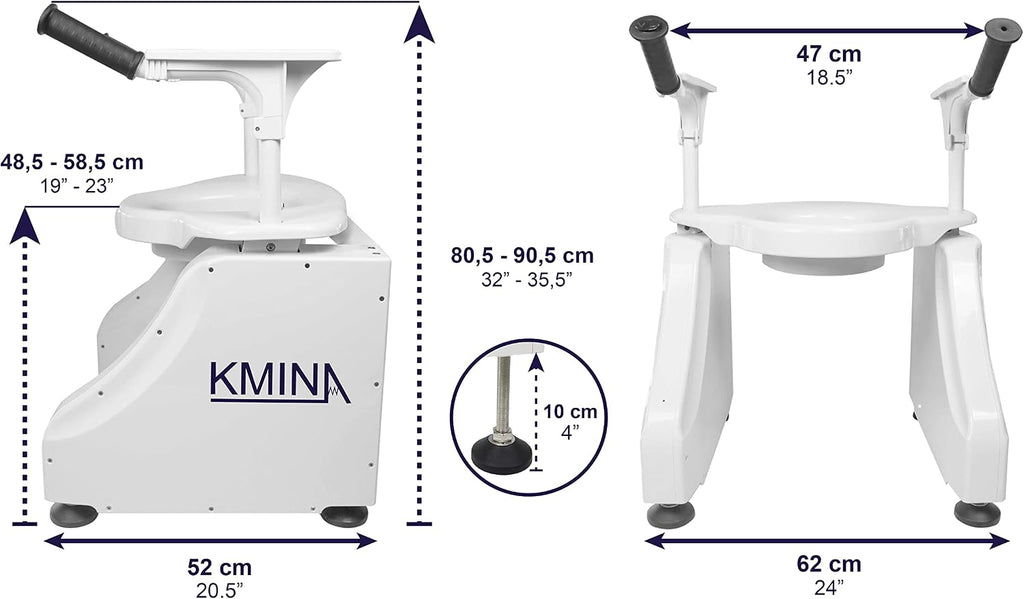 KMINA Electric Toilet Seat Lift Riser with Handles, Powered for Elderly, Height Adjustable, PRO Model