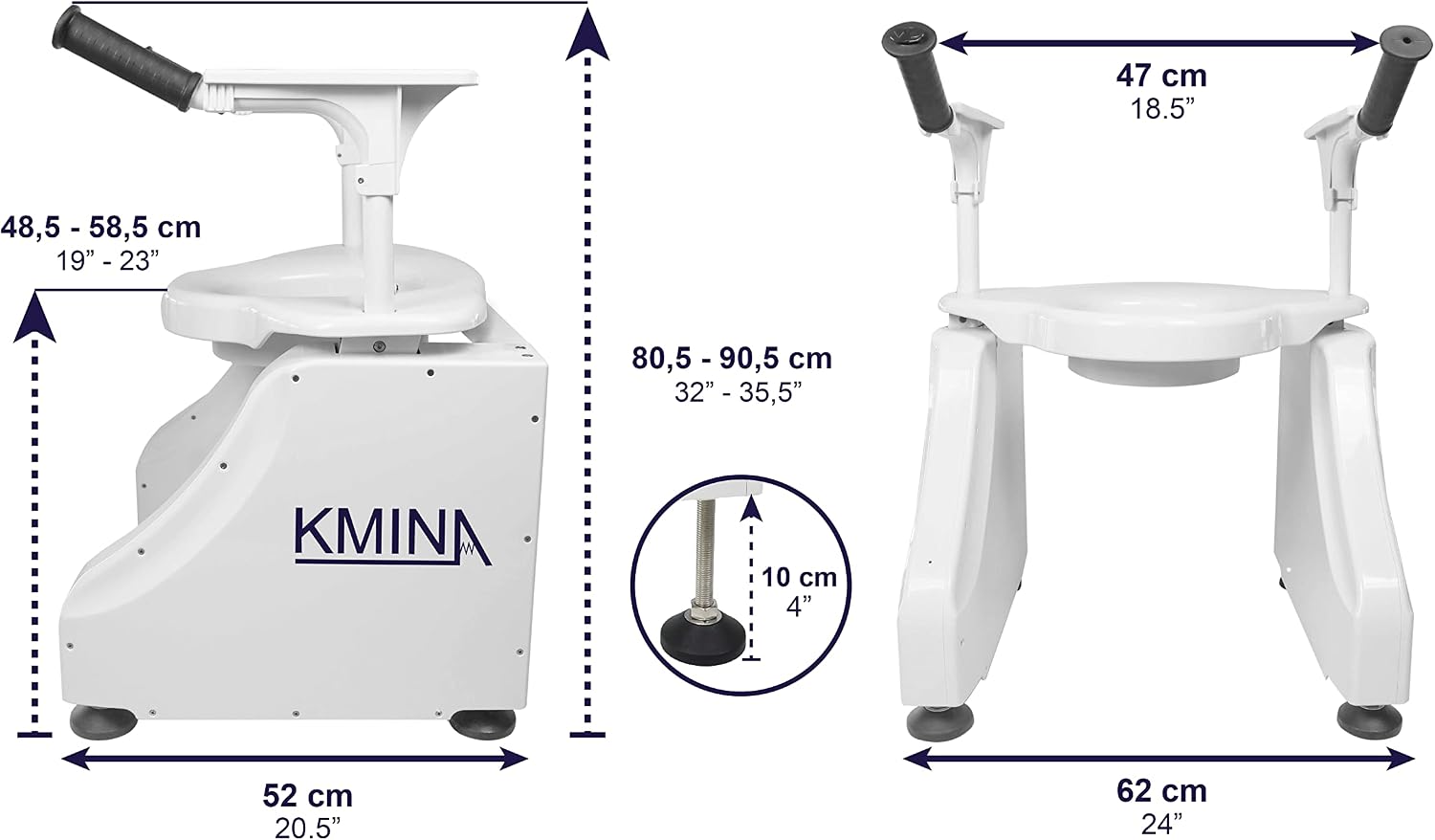 KMINA Electric Toilet Seat Lift Riser with Handles, Powered for Elderly, Height Adjustable, PRO Model