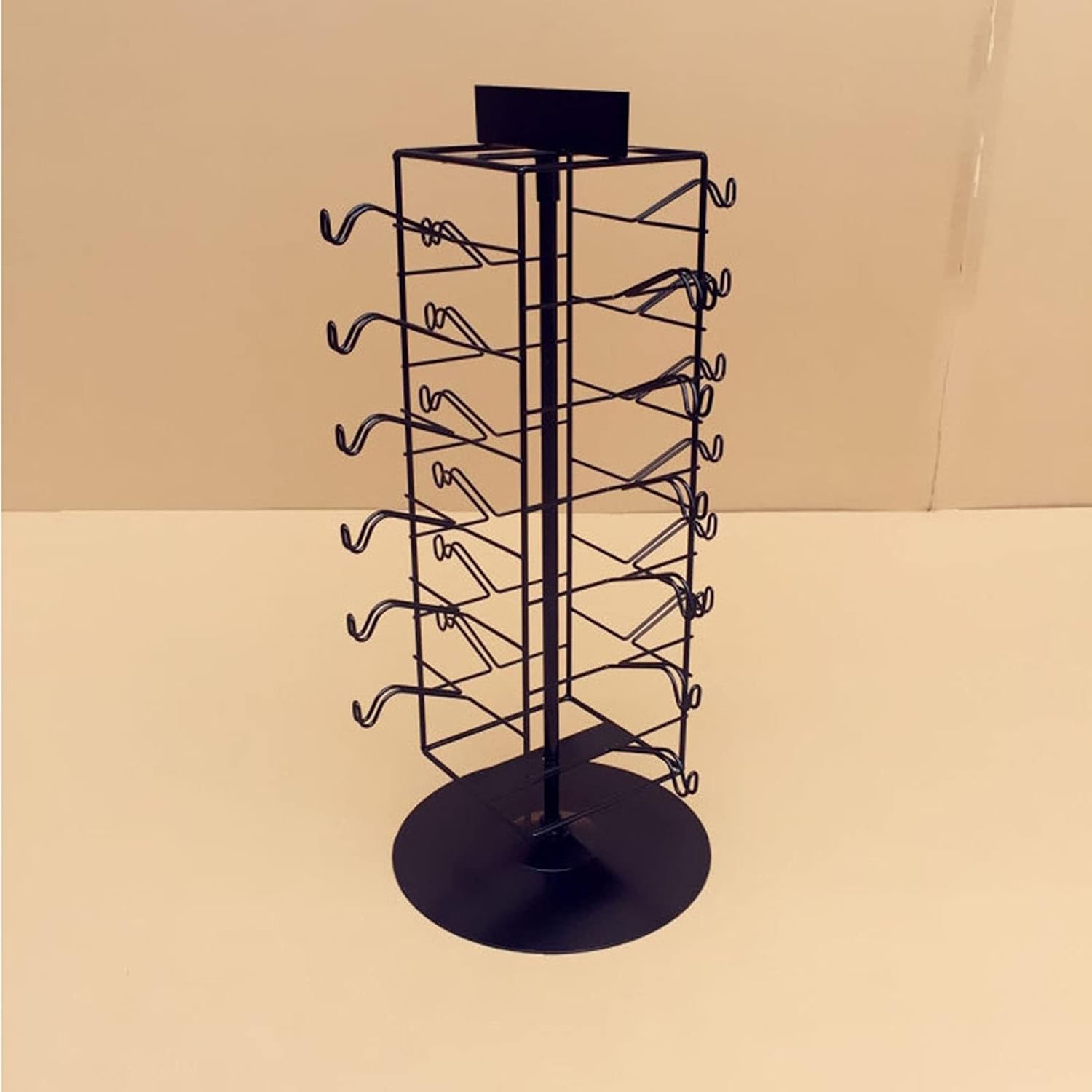 Retail Display Sunglasses Holders Organizer,6 Tiers Table Top Rotating Glasse Stand Storage Eyewear Metal Display Rack,for Exhibition Store Displ