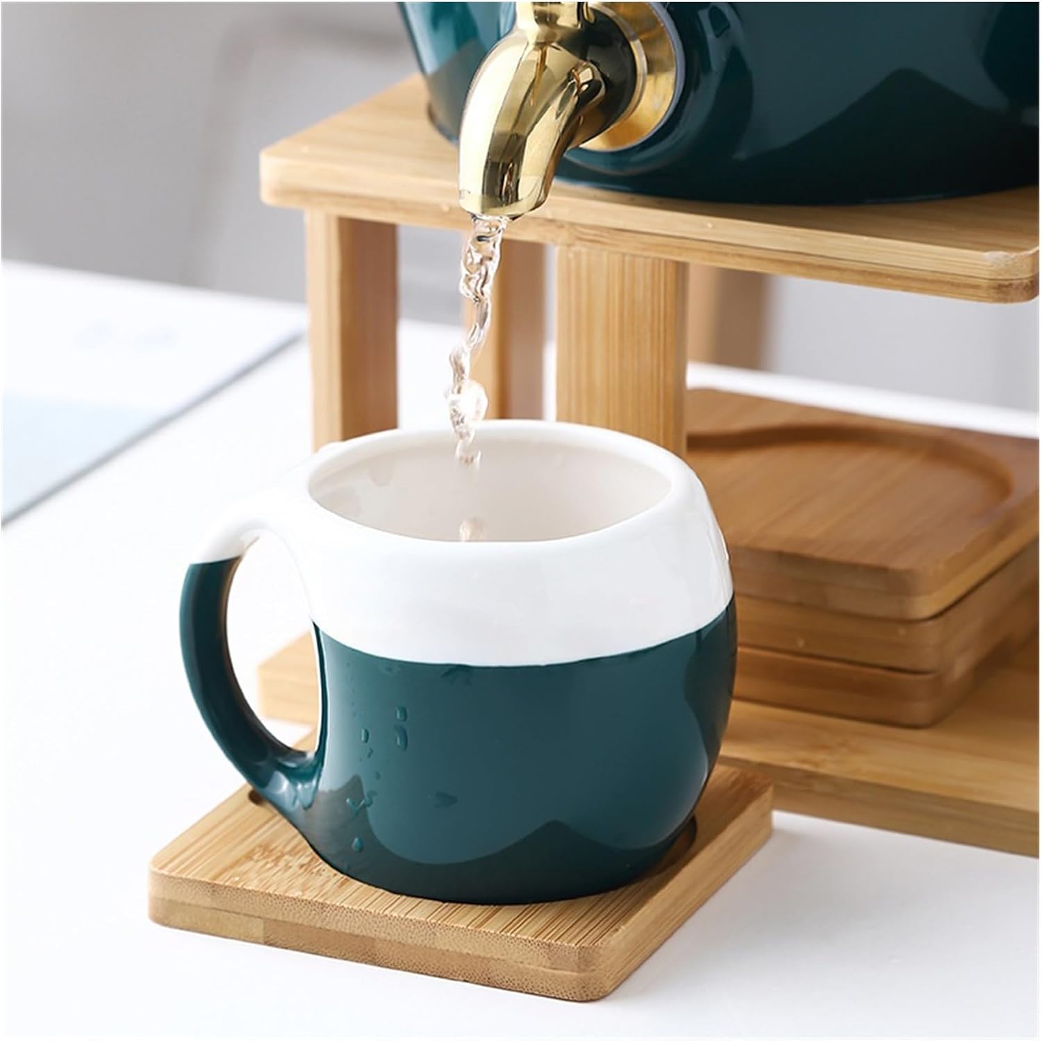 Beverage Serveware Large-capacity cold kettle home high temperature resistant lemon juice cool white open cold kettle cup water set with faucet Water Carafe