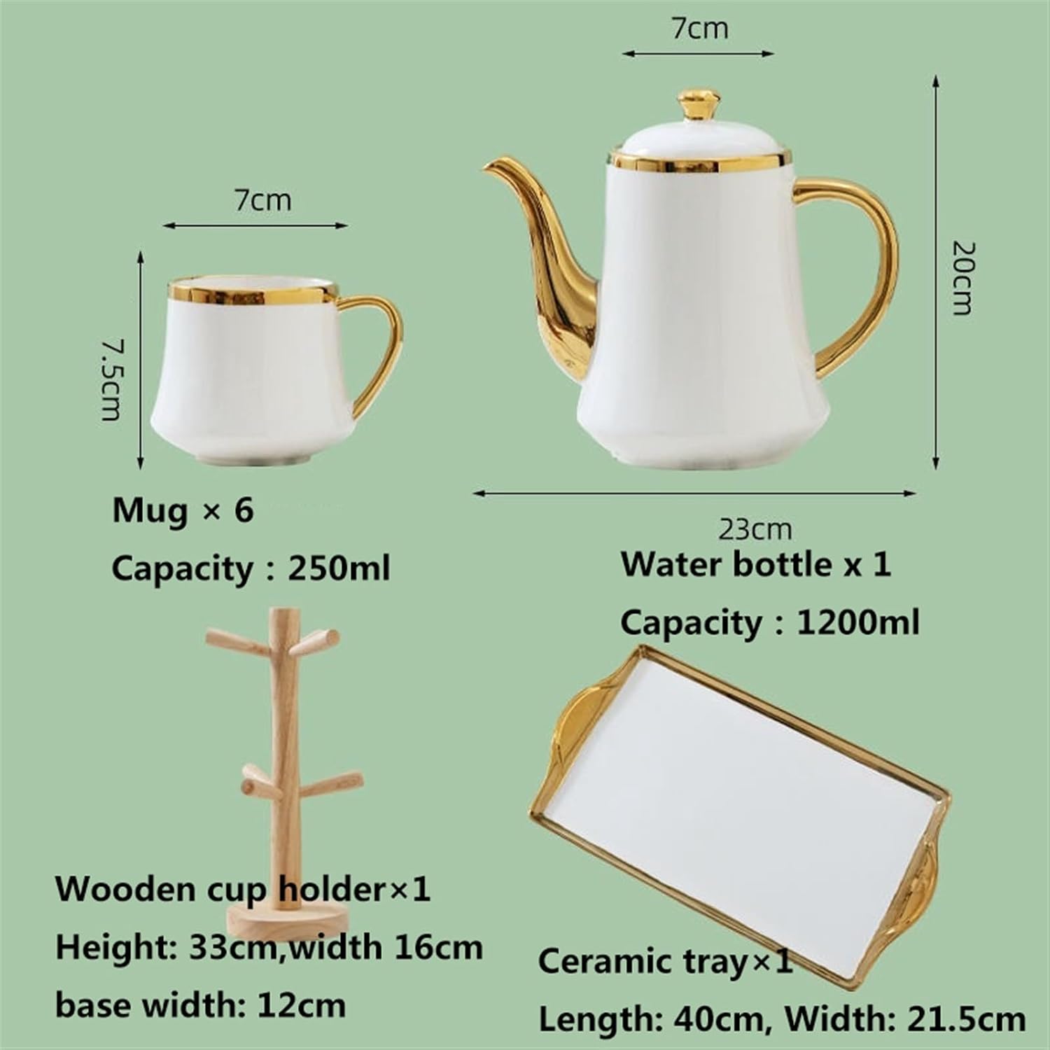 Beverage Serveware Teapot set ceramic simple afternoon tea flower teapot living room household cup European style water cup with cup holder Water Carafe