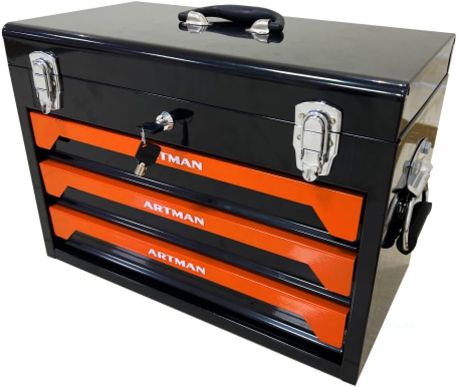 Tool Box Set, 439-Piece Mechanic's Tool Kit, 4-Drawer High Capacity Tool Chest, Lockable Storage Organizer with Sliding Drawers for Home & Garage Repair (Orange)