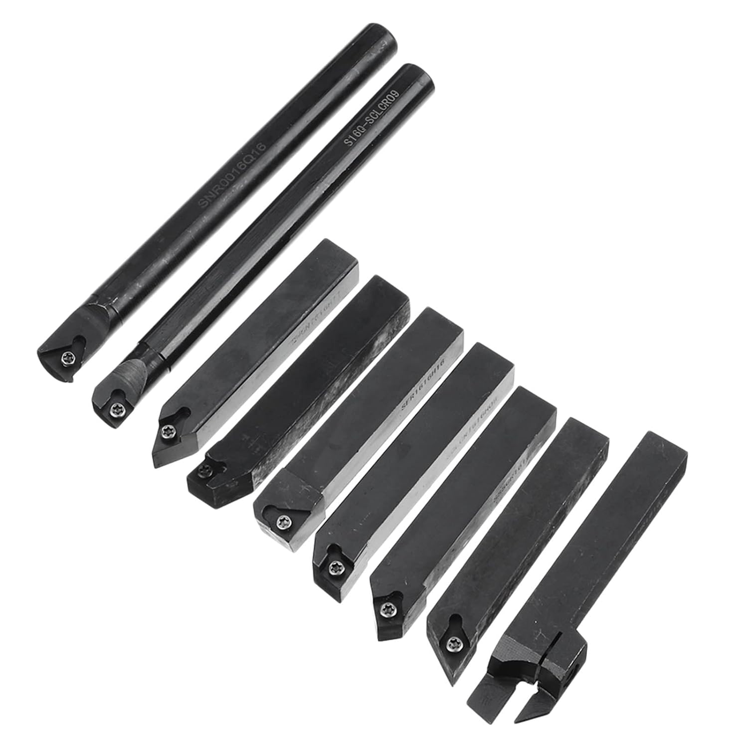 9Pcs/Set 16mm Shank Lathe Boring Bar Turning Tool Holder Kit with Inserts CNC Cutting Tool Holder for Lathe Machine Tool Machinist Lathe Tools