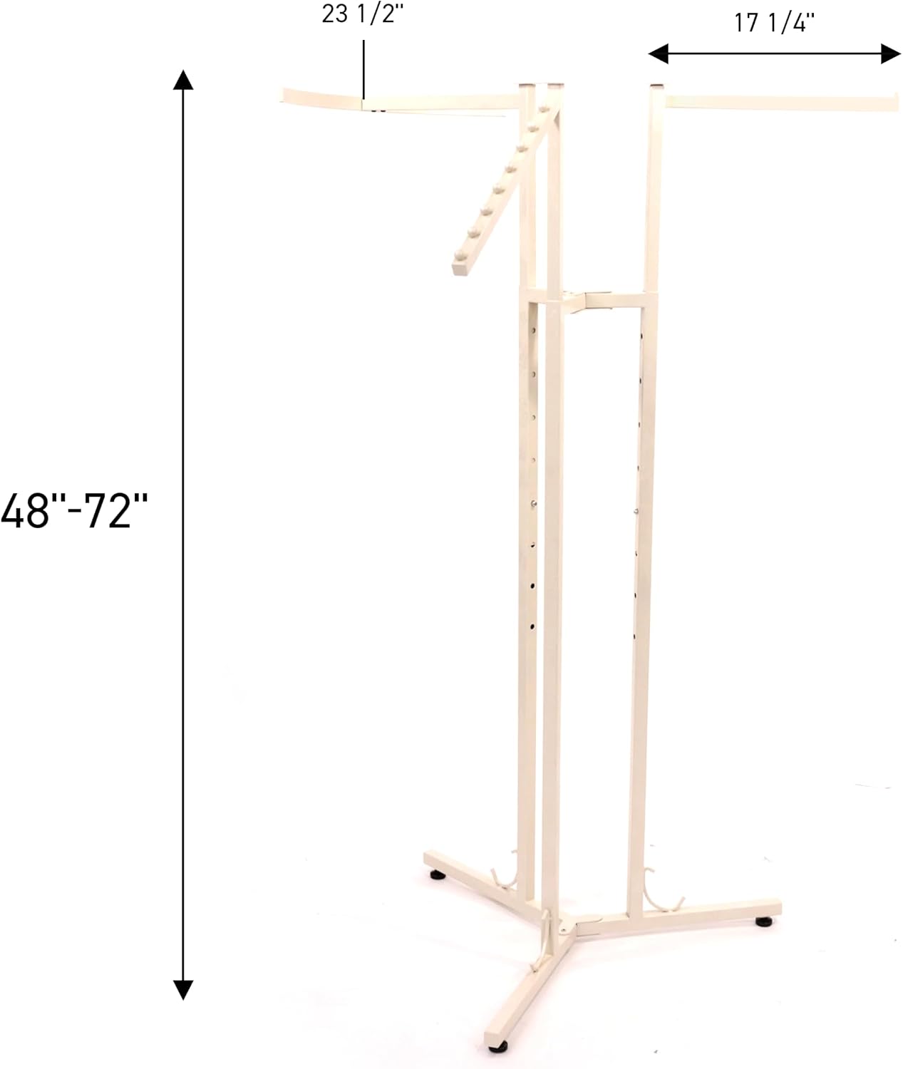 SSWBasics 3-Way Adjustable Clothing Display Rack - Sleek, Sturdy Boutique Ivory Garment Stand - Premium Retail Clothing Rack for Boutiques and Thrift Stores - Elegant Boutique Clothing Rack for