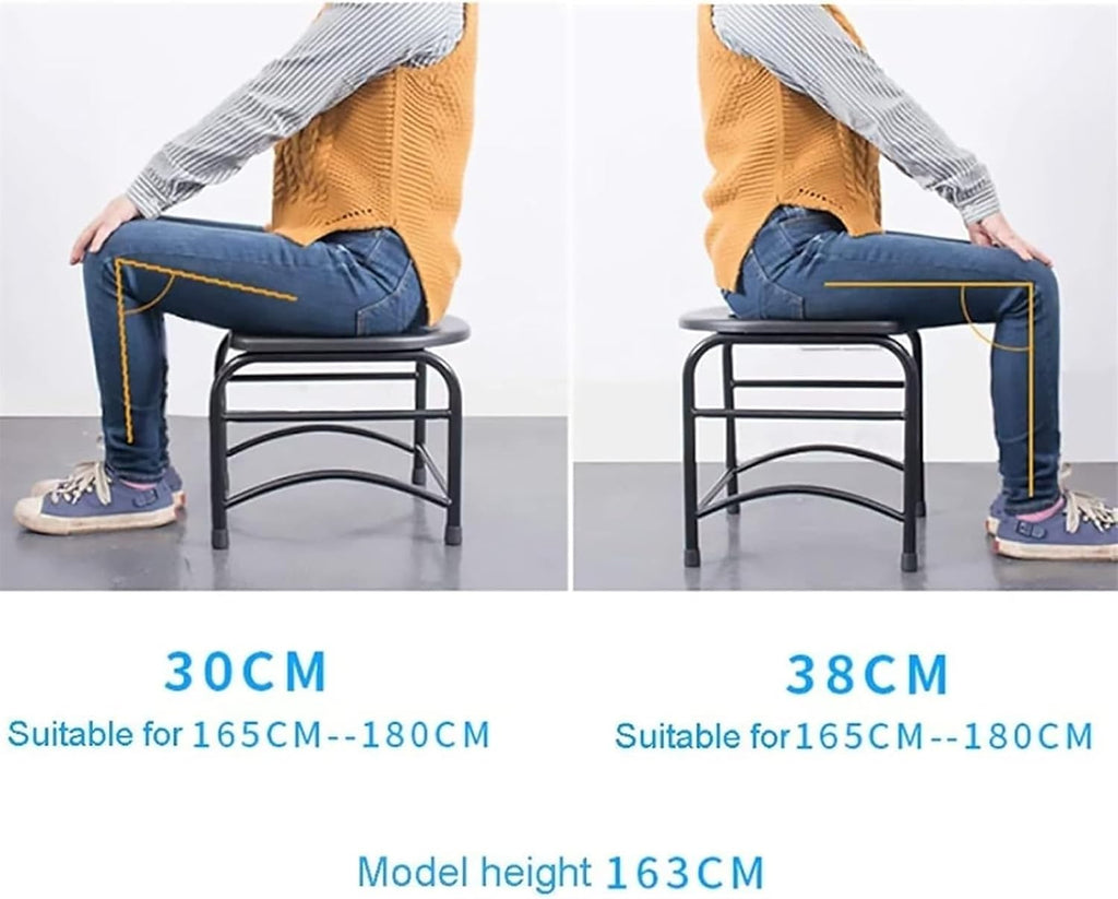 Bedside Commode,Toilet Seat with Handles Backless Commode Non-Slip Portable Steel Tube/Mobile Commode Chair for Travel/Camping/Outdoor(A,38cm)