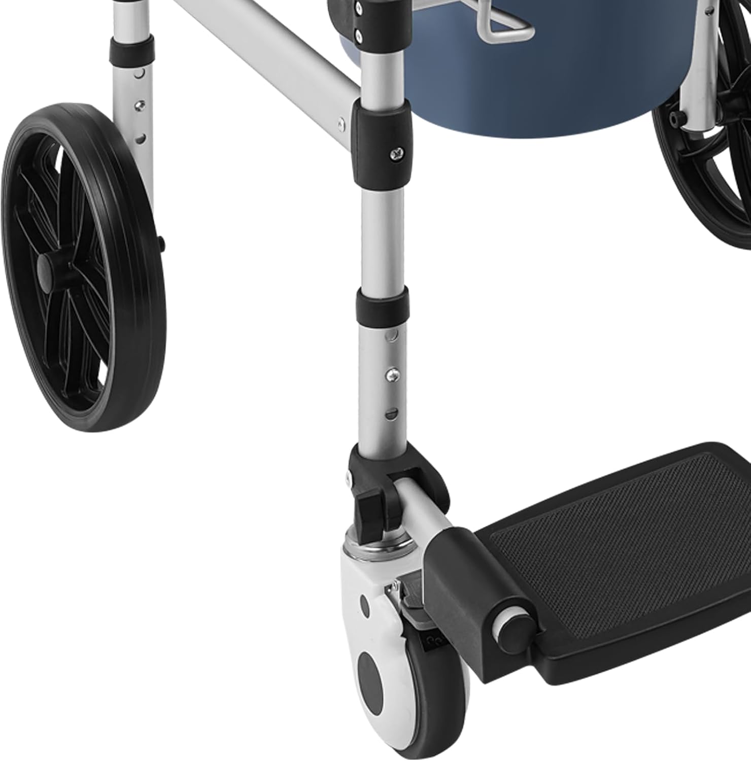 Foldable Shower Chair with Wheels, Rolling Shower Wheelchair Bedside Commode Chair with Arms, Portable Height Adjustable Bathroom Shower Chair for Seniors Adult Disabled (U-Shaped, with Sofa Cushion)
