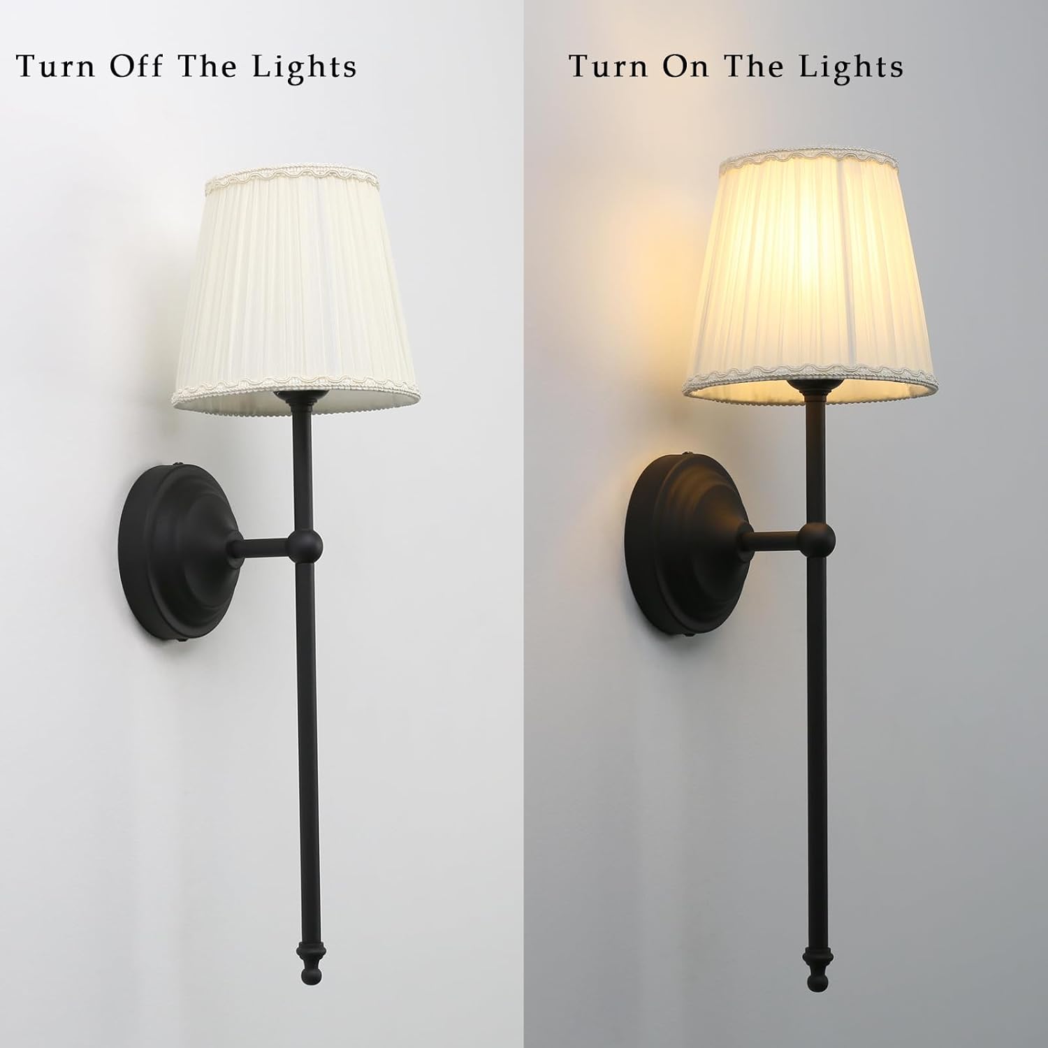 Phansthy Hardwired Brass Boho Wall Sconces Set of 2, Vintage Industrial Wall Lights 2 Pack, Vanity Light Wall Lamps with Lace Gauze Shade for Bedroom Living Room Hallway Decor (Black + White Shade)