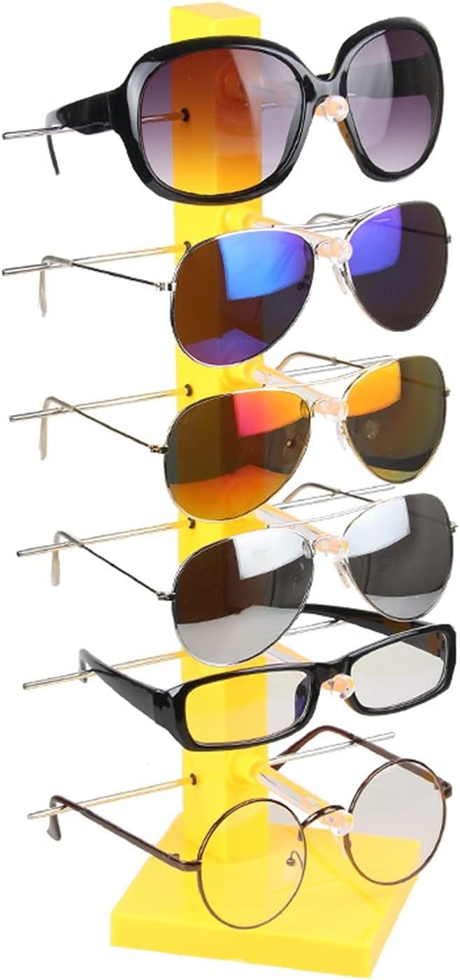 Eyewear Frames Jewelry Organizer Stand 6 Pair Plastic Sunglasses Eyeglass Glasses Rack Display Stand Organizer Show Holder Rack Sunglasses Eyewear