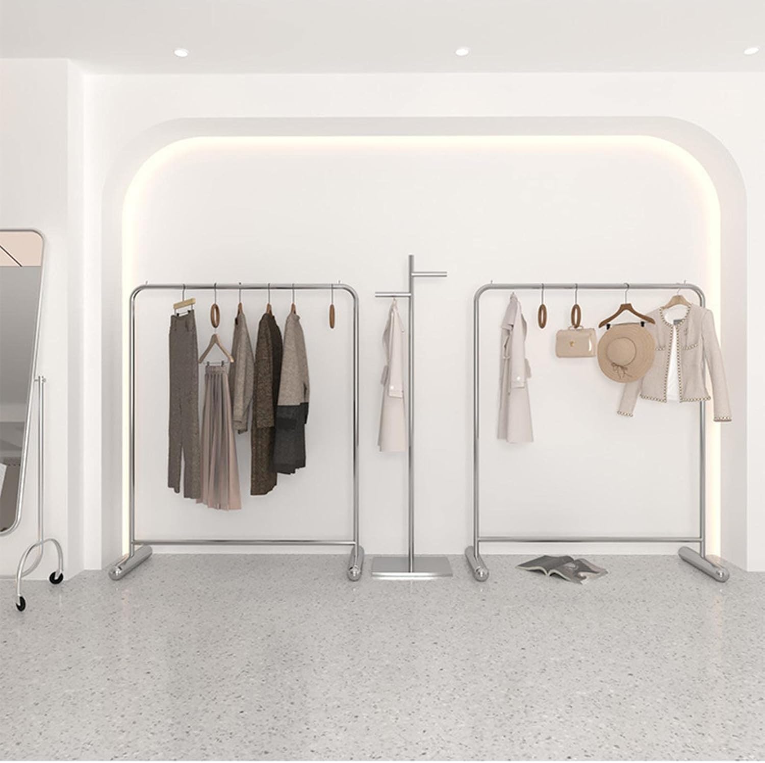 Industrial Plumbing Garment Rack Clothes Rails,Commercial Boutique Clothing Store Clothes Display Rack Heavy Duty Hanger,Multipurpose Clothes Rail Retail Store (L150*40 * 130cm)
