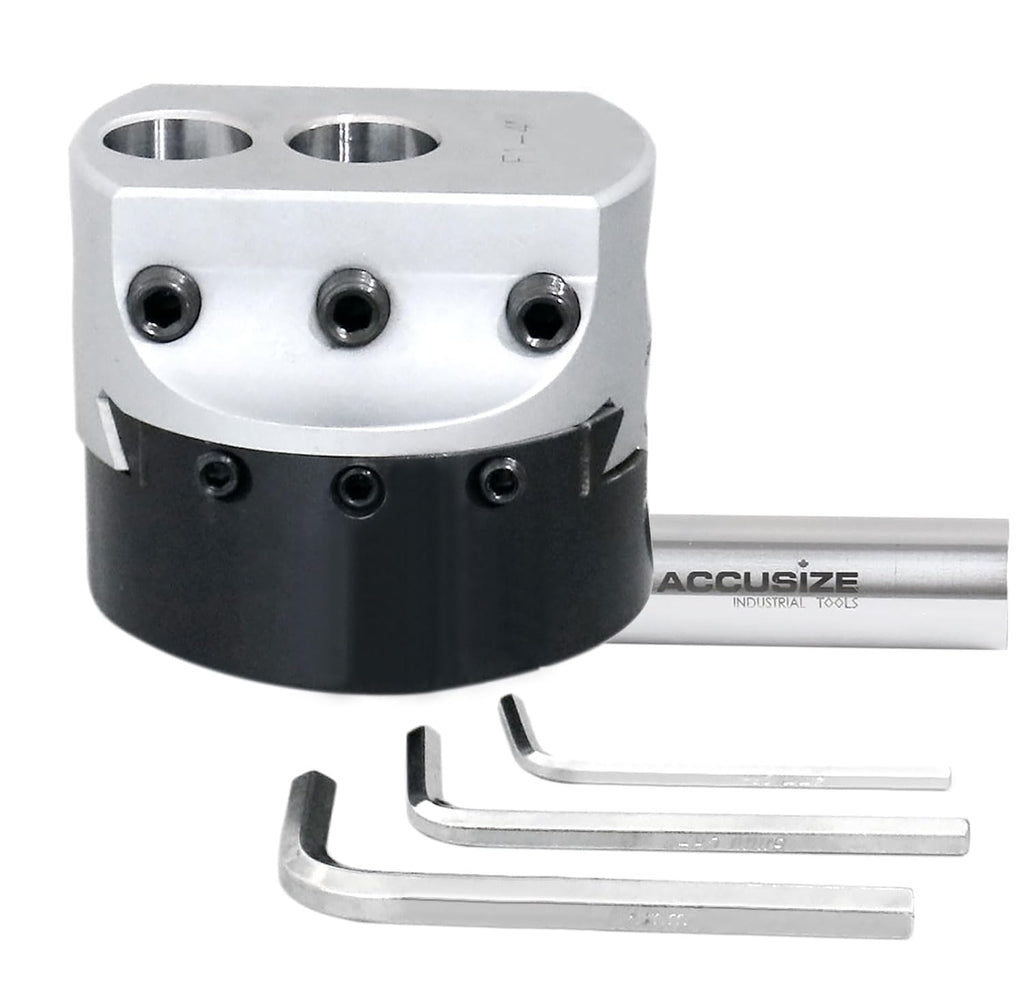 Accusize Industrial Tools Boring Head Hole Size Off Thread, 4 in, 0350-0004 | 1 in Boring Bar Hole, 1 in Offset, 1-1/2-18 Thread Mount, 3-43/64 in Overall Length