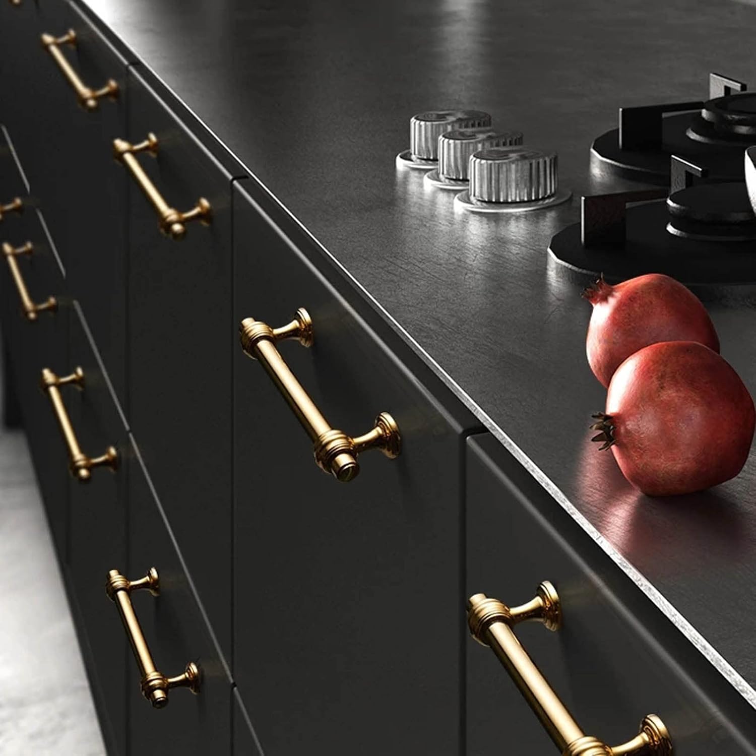TOMYEUS Cabinet Handles Kitchen Hardware New Luxury Modern PVD Gold Dresser Kitchen Cabinet Handles and Furniture Handle for Cabinets and Drawers 10 Pcs Cabinet pulls Kitchen Cabinet Handles