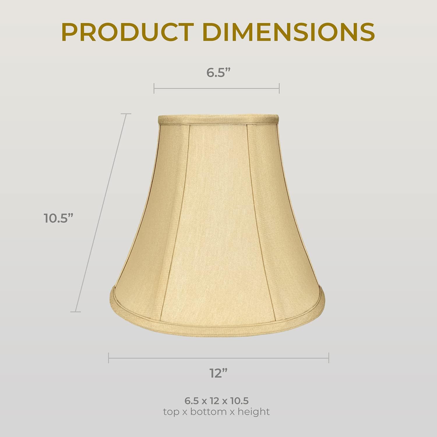 Royal Designs, Inc. BSO-704-12AGL-2 True Bell Basic Lamp Shade, 6.5 x 12 x 10.5, Antique Gold, 2-Pack