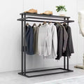 Clothes Rack with Wheels, Garment Rack Display Stand, Metal Clothes Hanger with Double Rod, Boutique Retail Stores Storage Rack(black, 120cm/47 L)