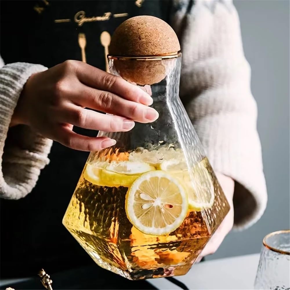 Beverage Serveware Nordic Creative Geometric Glass Water Pot Simple Heat Resistant Juice Milk Jug Cool Kettle Home Teapot Transparent Coffee Cup Water Carafe