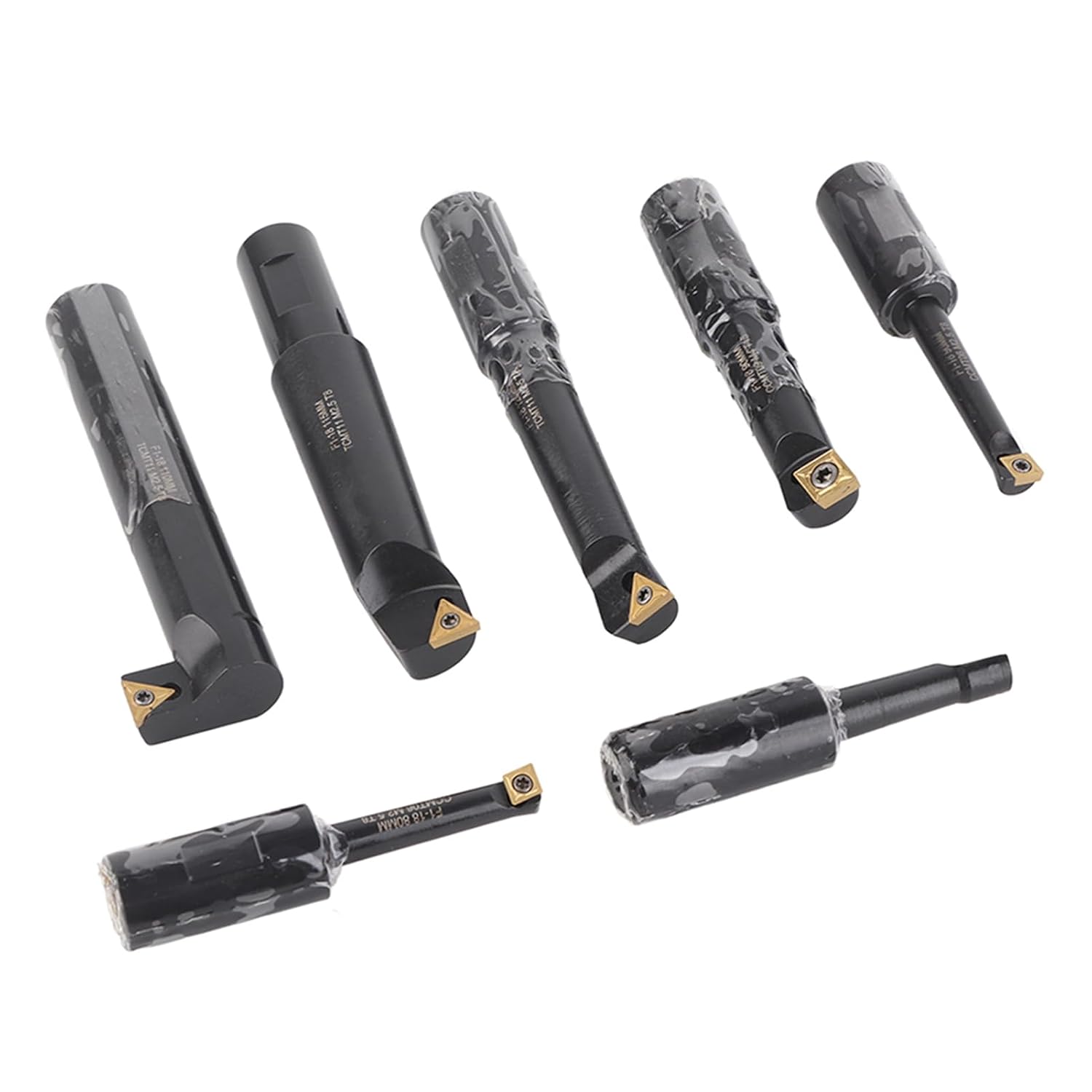 7Pcs Boring Bar Set, 18mm Round Shank Indexable Cemented Carbide Tipped Bars, Turning Bar Holder Set for Turning Inner Holes, Reaming