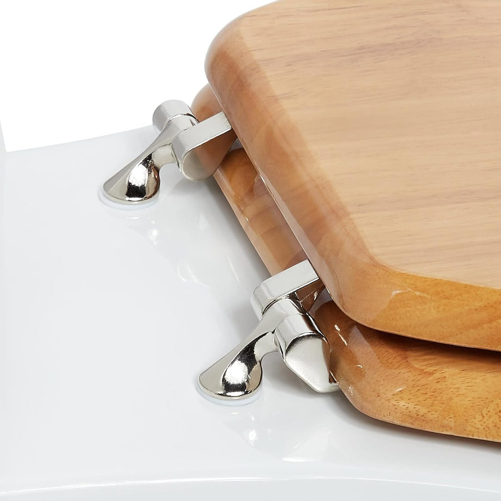 Signature Hardware 153865 Luxury Light Oak Toilet Seat Standard Hinges - Elongated Bowl