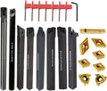 8Sets of 10MM CNC Lathe Turning Tool Holder Boring Bar with Applicable Inserts and Wrenches Set for Turning Threading(8Sets for AL Durable)
