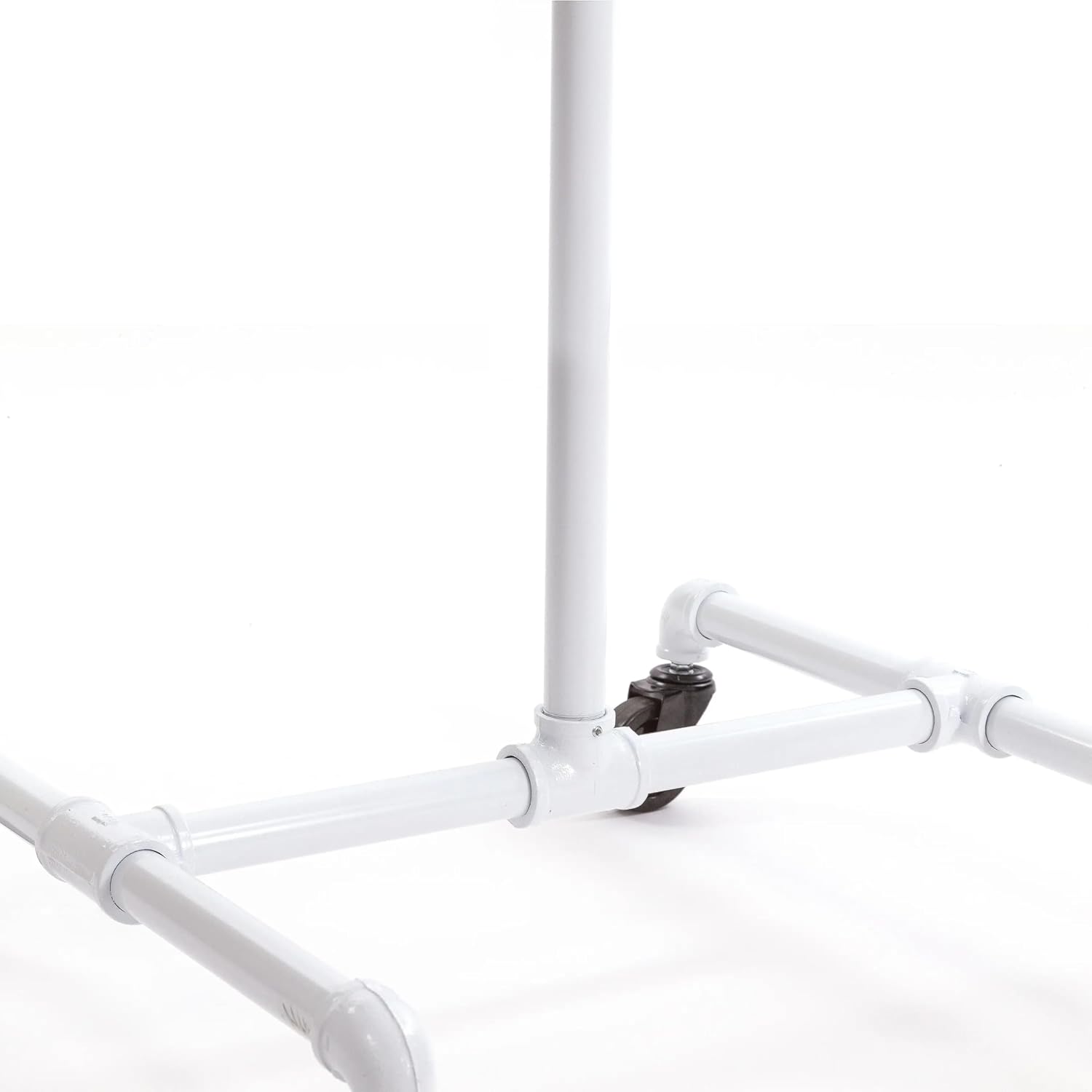 Econoco Pipeline Double Sided Boutique Rolling Rack, Adjustable Height, Heavy Duty Clothing Display with Wheels, Retail Garment Rack