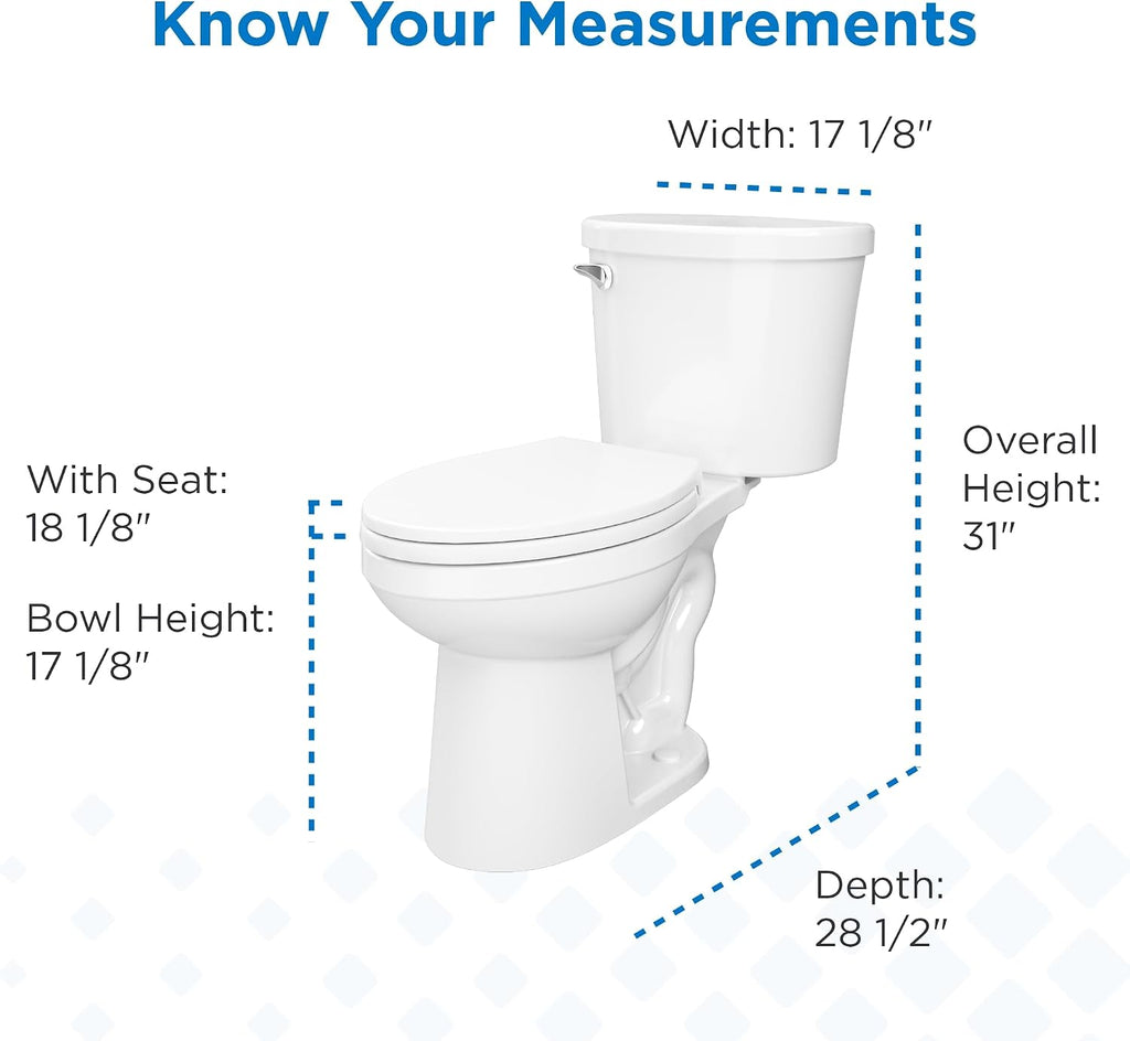Gerber Maxwell Crest Two-Piece Toilet Elongated with 12-in Rough-in, ADA-Compliant Chair Height, High Efficiency 1.28 GPF, Soft-Close Seat and Install Kit with Wax Ring Included, White, GRS48310