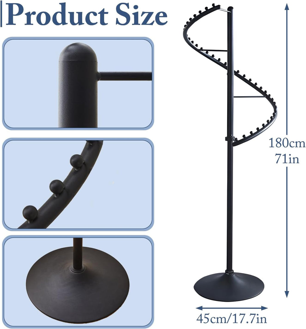 71 Inch Spiral Clothing Rack, Retail Metal Garment Rack, Modern Freestanding Coat Rack, Clothes Display Rack for Bedrooms, Living Rooms, Stores