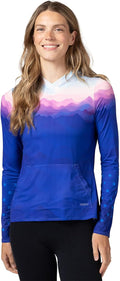 Terry Soleil Hoody Cycling Jersey Top for Women, Athletic Fit UPF 50+ Lightweight Sun Protection Biking Hiking Outdoor