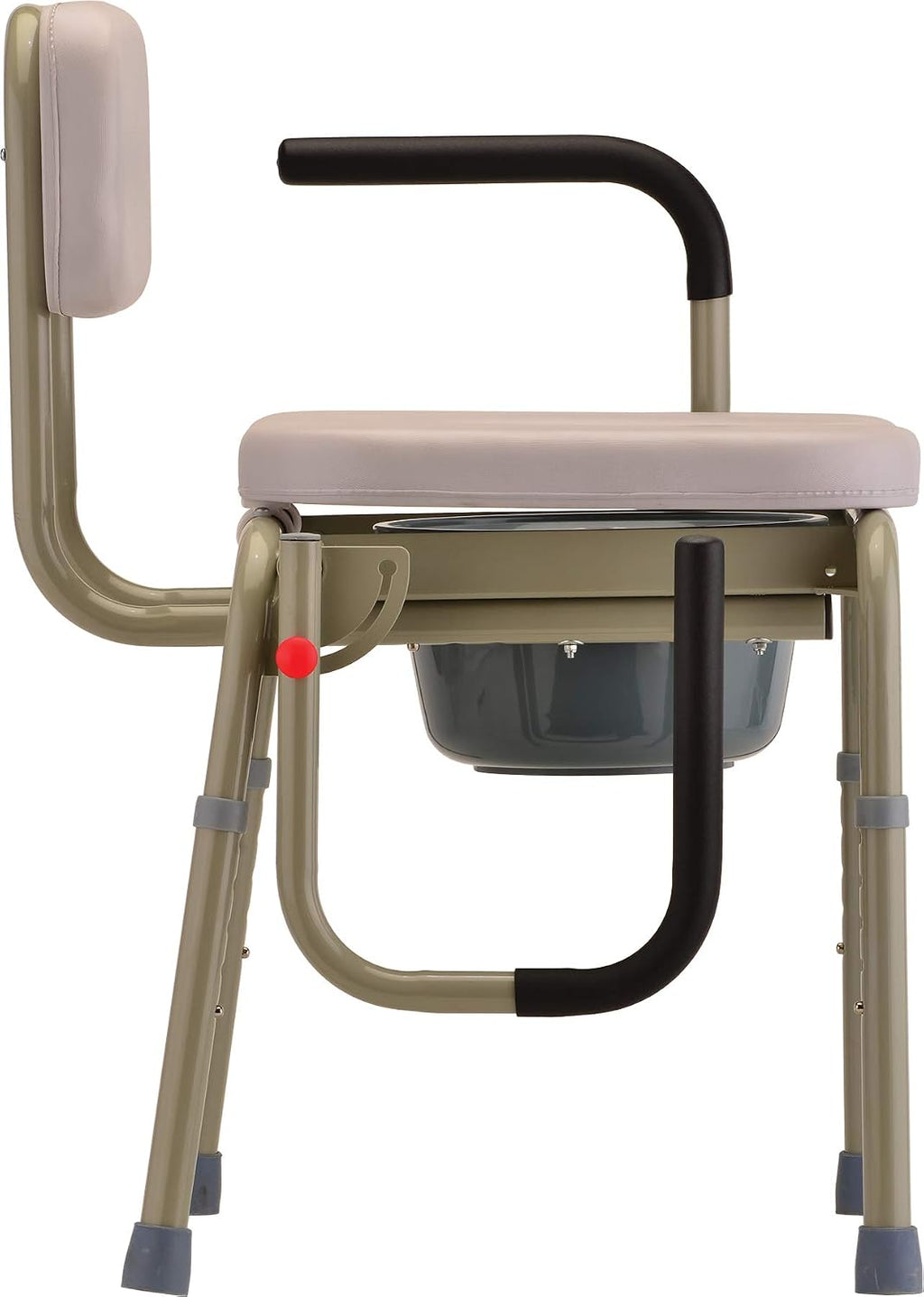 NOVA Medical Products Drop Arm Commode with Padded Seat and Back, Drop Down Arms for Easy Transfer, Stand Alone Bed Side Commode and Over The Toilet Commode, Comes with Bucket, Lid and Slash Guard Gray 1 Count