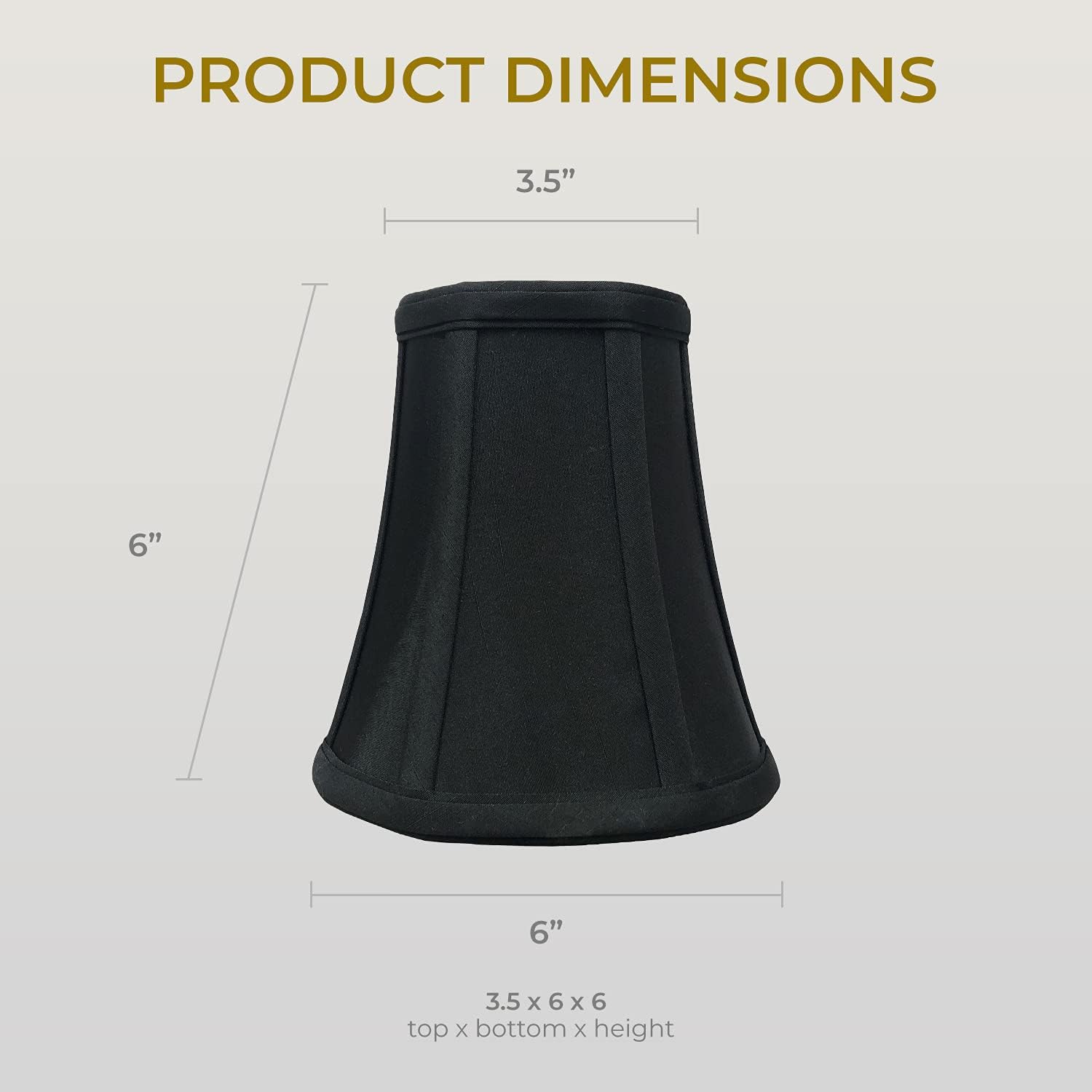Royal Designs, Inc. BSO-704FC-6BLK/GL-6 True Bell Basic Lamp Shade with Flame Clip, 3.5 x 6 x 6.25, Black with Gold, 6-Pack