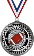 2.75' Football Ice Medal Award, Silver Vega Football Ice Team Trophy Award Includes Free Neck Ribbon